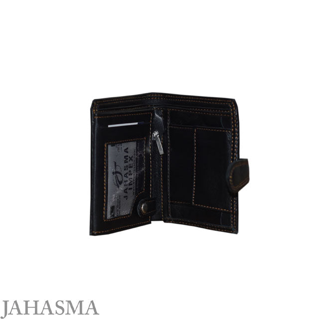 Men’s Leather RFID Wallet Extra Capacity Attached Button Flip Pocket