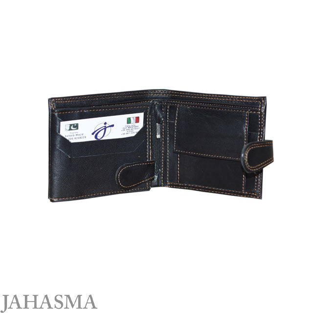 Men’s Leather RFID Wallet Extra Capacity Attached Button Flip Pocket