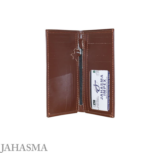 Men’s Leather Wallet Extra Capacity Attached Zip Pocket