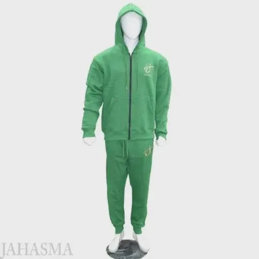 Men’s Kary Falis Tracksuit  2 Piece Hoodie and Sweatpants, Zipper & Sticker Logo – Casual Sport