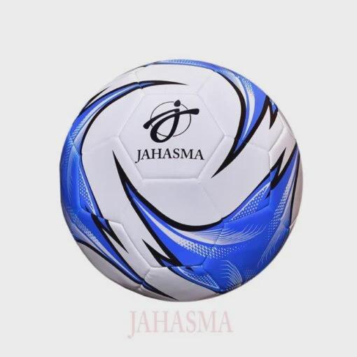 Jahasam White & Blue Soccer Ball – Regulation Size, Machine-Stitched, SR Bladder, Made in Pakistan