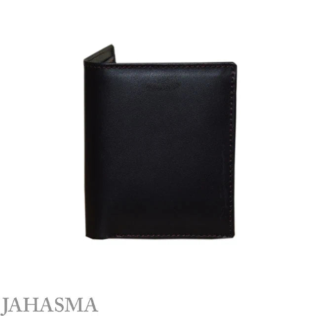 Men’s Black Leather Wallet – Extra Capacity, Button Closure with Flip & Zip Pocket, 100% Leather