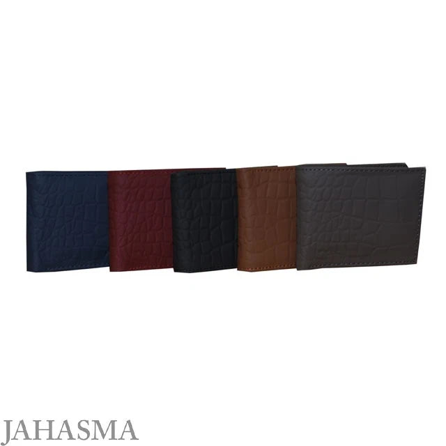 Genuine Leather Men’s Wallet – Textured Design with Zipper Pocket