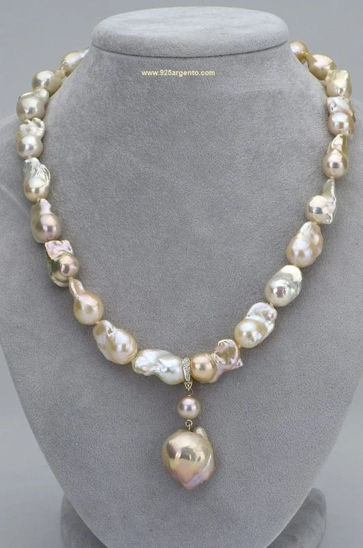 Elegant Cultured Freshwater Pearl Necklace – 50 cm | 925 Silver Closure