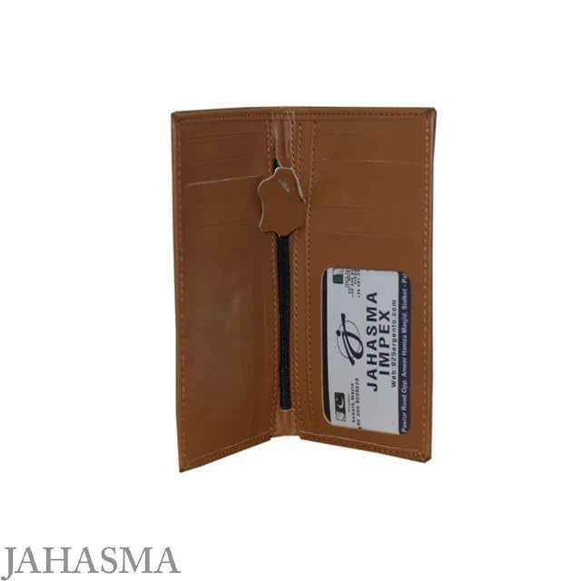 Men’s Leather RFID Wallet – Shiny Leather, Multiple Card Slots & Secure Zip Pocket, 100% Leather